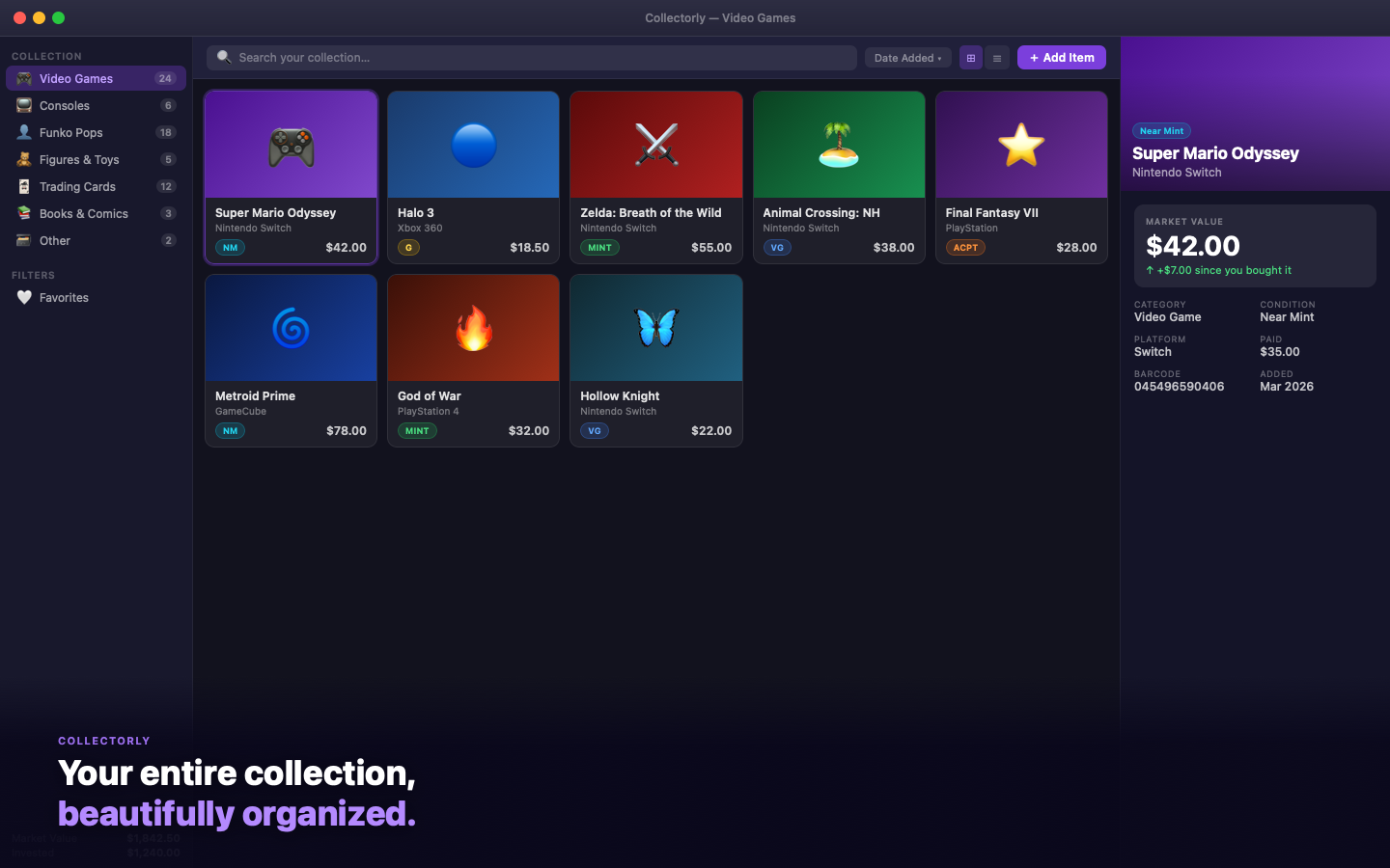 Collectorly main collection view